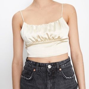 NWT Zara Satin Crop Top